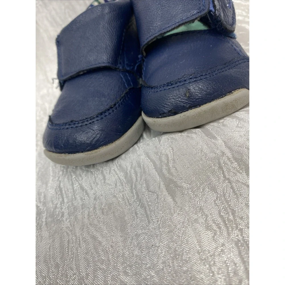 Carters Crawl Baby  Hi Top Sneaker Leather Hook & Loop Navy Size 6c flex‎ sole
